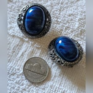 Blue and Silver Women's Earrings